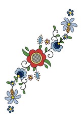 Traditional, modern Polish - Kashubian floral folk decoration vector