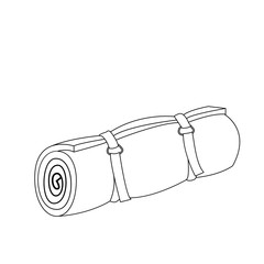 Camping roll mat outline coloring page