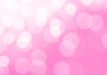 Abstract white bokeh blur light on soft pink luxury background vector illustration.