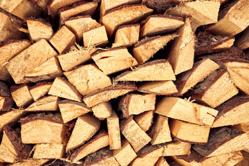 Firewood for heating the house in the winter period under the house.