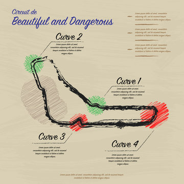 Hand Draw Race Track Map