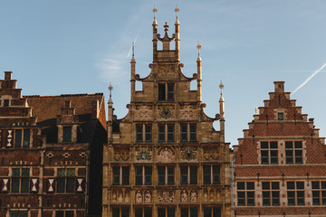 Fototapeta na wymiar beautiful architecture of traditional buildings in Ghent, Belgium