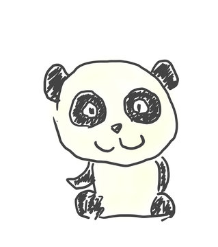 パンダくん かわいいゆるい動物キャラ子供の落書き風イラスト Stock Illustration Adobe Stock