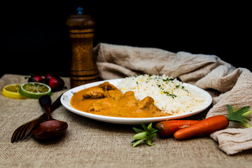 Handmade Indian curry chicken rice