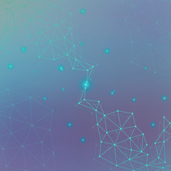 Science and technology  background communication. Connected lines with dots. Modern illustration