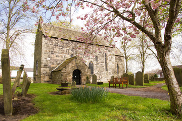 Fototapeta na wymiar Ancient Escomb Church, County Durham, one of the oldest in the UK and founded in 7th century