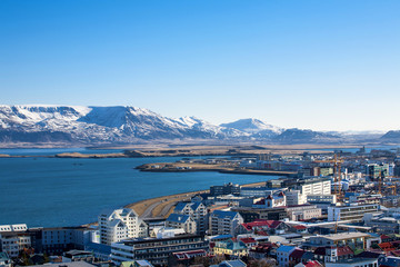 Naklejka premium Reykjavik city panorama