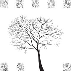 Black Tree Hand Drawn Silhouette