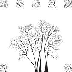Black Tree Hand Drawn Silhouette