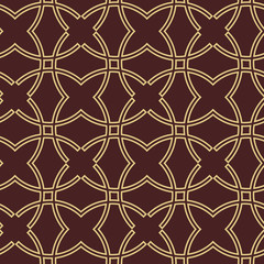 Seamless golden ornament in arabian style. Geometric abstract background. Pattern for wallpapers and backgrounds