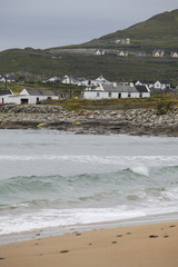 Small village on the coast of the sea in the Ireland
