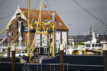 Ships in the port in the Holland Island Texel