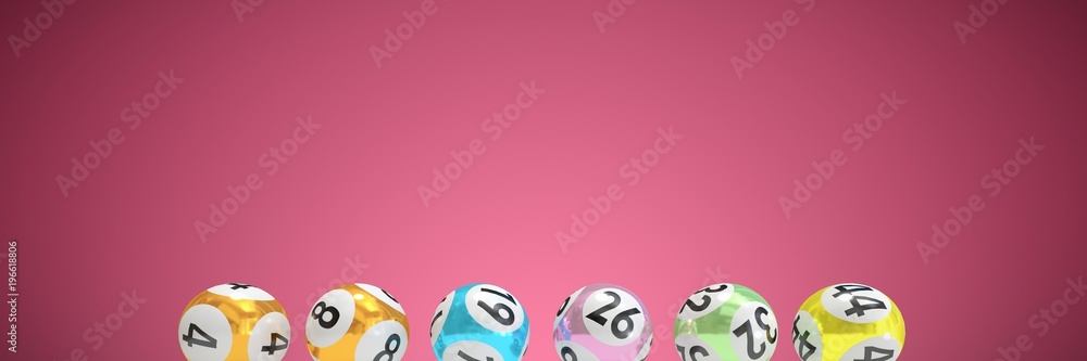 Poster composite image of lottery balls with numbers