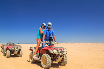 Quad trip on african desert of Egypt