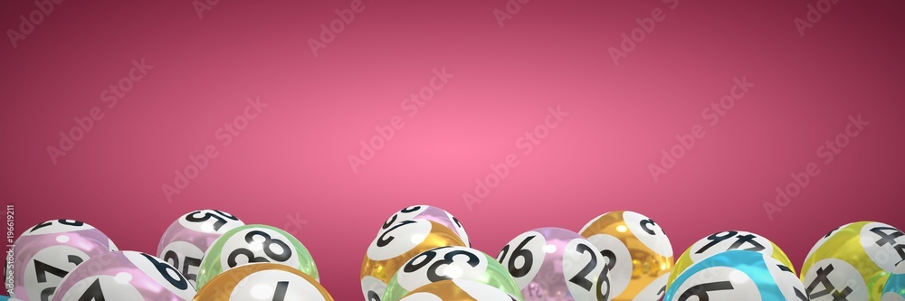 Poster composite image of lottery balls with numbers