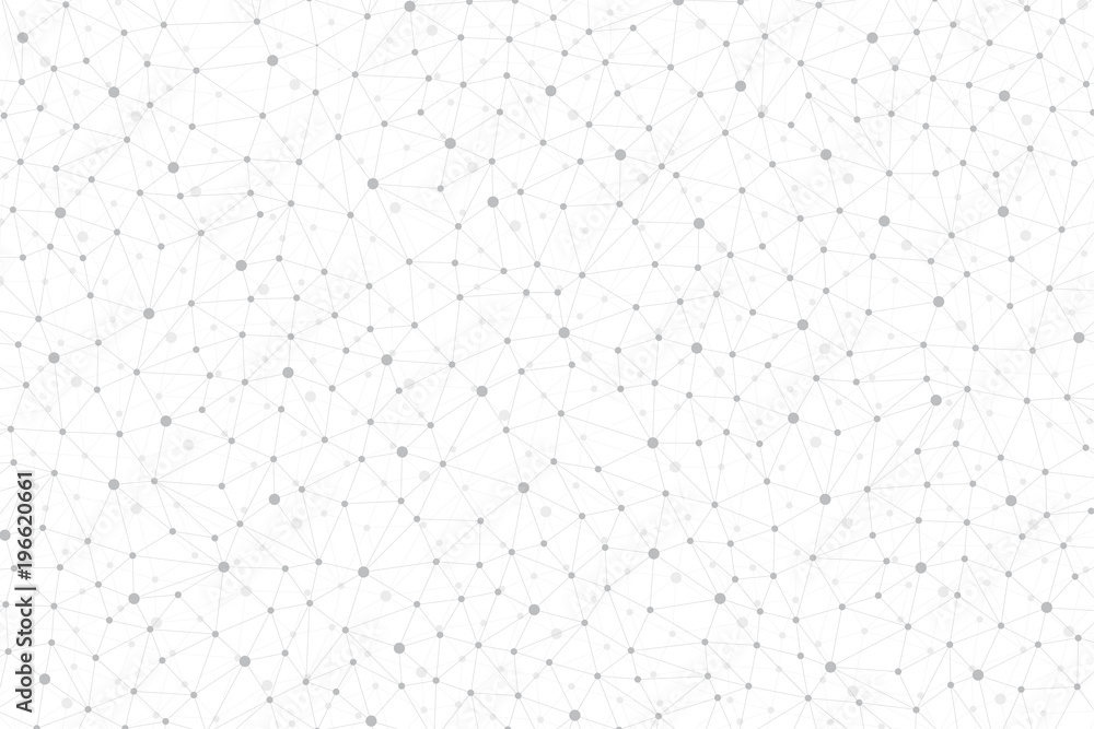 Aufkleber Geometric abstract background with connected line and dots. Graphic background for your design, illustration.