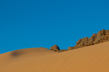Fototapeta na wymiar Ripples in the desert sand dunes in israel negev