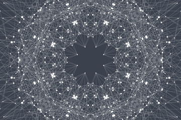 Structure molecule atom dna and communication background. Concept of neurons. Connected lines with...