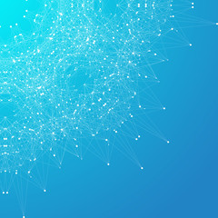 Structure molecule atom dna and communication background. Concept of neurons. Connected lines with...