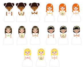 Girls in their first communion