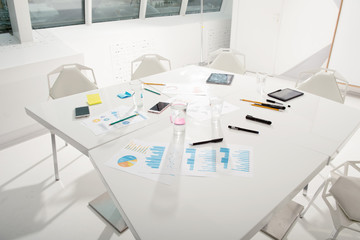 Table reading for business meeting with company statistics