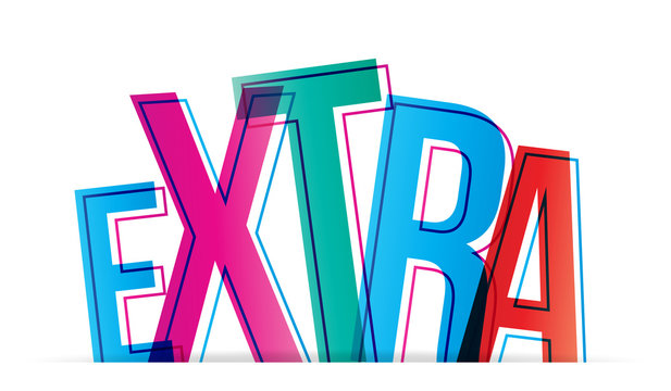Extra word isolated on white background