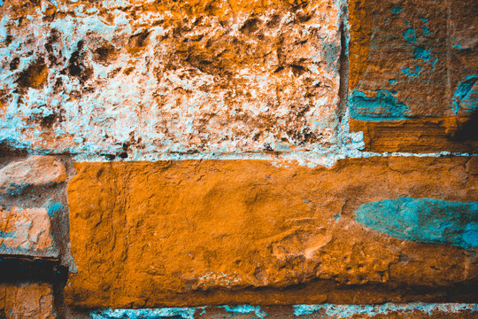 Orange And White Grudge Wall Texture