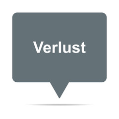 Graue Sprechblase mit Verlust