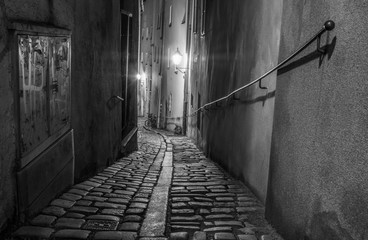 Gasse in Passau Schwarzweißfotografie