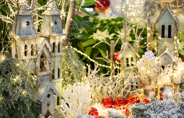 House Castle Holiday Ornaments with Nice Lighting