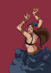 Tribal Fusion bellydance dancer graphic design