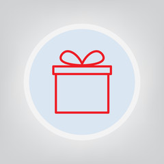red gift box icon- vector illustration
