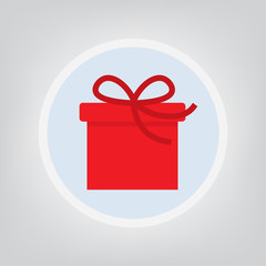 red gift box icon- vector illustration