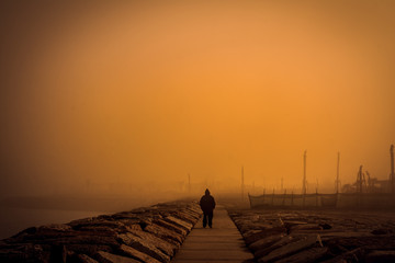 Naklejka premium orange fog