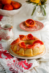 BLOOD ORANGE POUND CAKE WITH AN ORANGE ZEST ICING