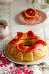 BLOOD ORANGE POUND CAKE WITH AN ORANGE ZEST ICING
