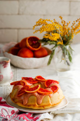 BLOOD ORANGE POUND CAKE WITH AN ORANGE ZEST ICING