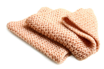 beige knitted scarf