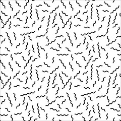 Vector illustration of a seamless black wavy pattern, isolated on white background