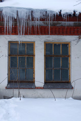 icicles in the old house