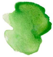 Fototapeta premium green watercolor stain, for design with uneven rounded edges.