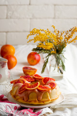 BLOOD ORANGE POUND CAKE WITH AN ORANGE ZEST ICING