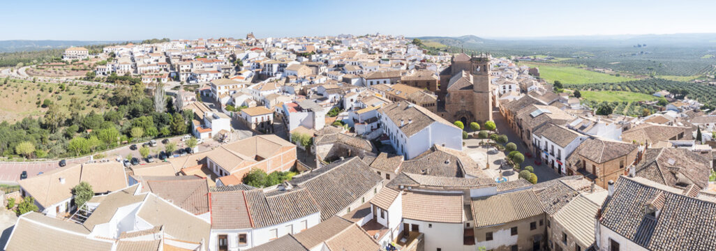 Ba&ntilde;os de la encina village panorami view, Jaen province, Spain