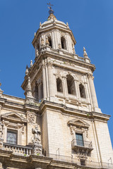 Fototapeta na wymiar Jaen Assumption cathedral tower detail, Spain
