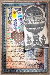 Gordijnen Sfondo con disegni esoterici,tarocchi,manoscritti e asso di coppe © Rosario Rizzo