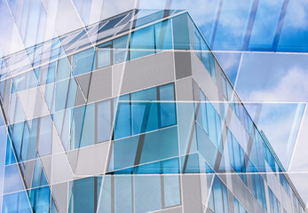 abstract and futuristic facade on modern building