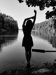 silhouette of a girl