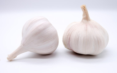 Close up: Garlic isolated on white
