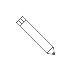 Graphite pencil with cap. Outline. Vector icon.