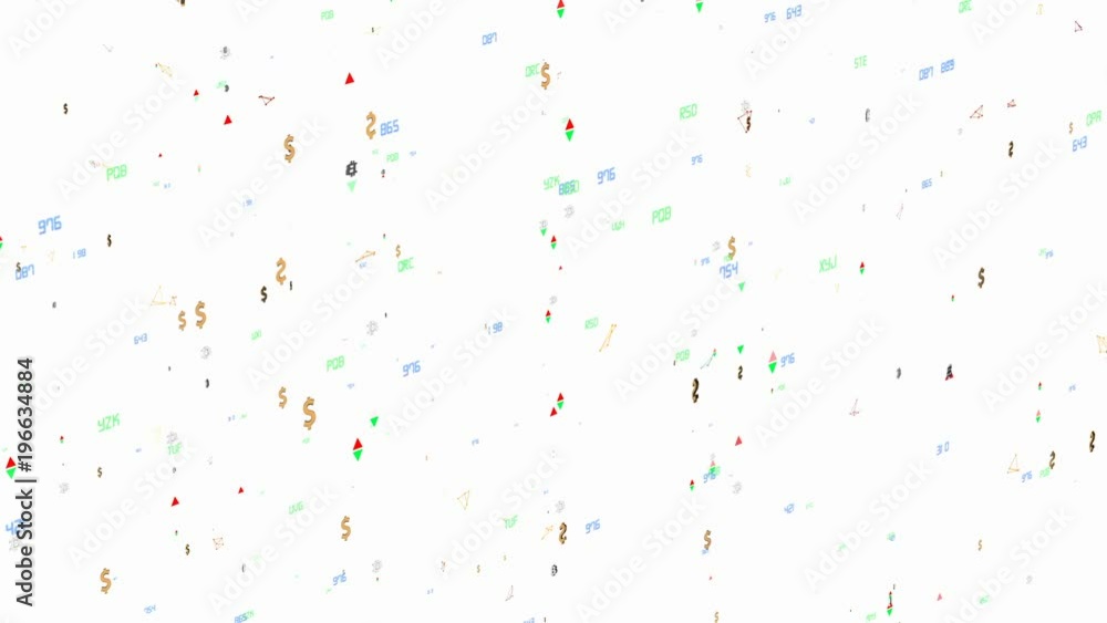 Aufkleber the movement of economic particles. bitcoin and dollar icons. the indicators move to all axes. growt